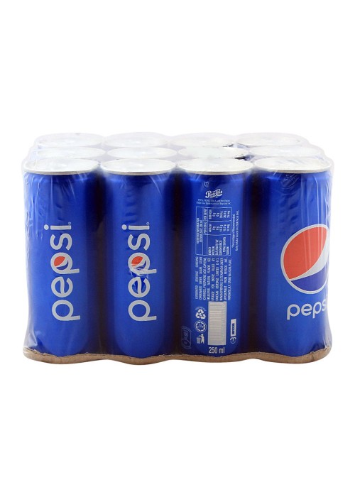 Pepsi Can Local 250ml, 12 Pieces