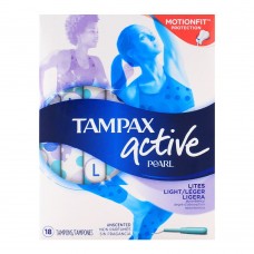 Tampax Pearl Active Lite Unscented Tampons 18-Pack