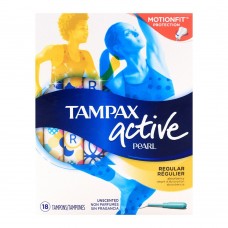 Tampax Pearl Active Regular Unscented Tampons 18-Pack