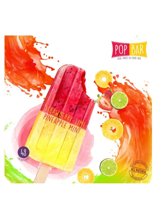 Wholesome Foods Pop Bar, Strawberry Lime Pineapple Mint, 80g