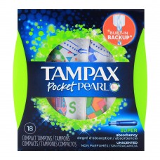 Tampax Pocket Pearl Super Unscented Compact Tampons 18-Pack