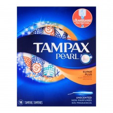 Tampax Pearl Plastic Super Plus Unscented Tampons 18-Pack