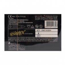 Simplex Black Panther Natural Male Latex Condoms 12-Pack