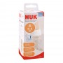 Nuk First Choice+ Latex Glass Feeding Bottle, White/Stars, M, 0-6m, 120ml, 10747093