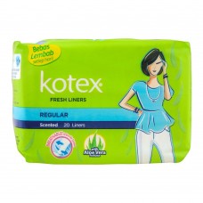 Kotex Fresh Liners, Scented, Regular, With Aloe Vera Perfume, 20-Pack