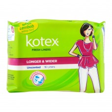 Kotex Fresh Liners, Unscented, Longer & Wider, 16-Pack