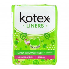Kotex Daily Aroma Fresh Liners, Daun Sirih Scented, Longer & Wider, 32-Pack