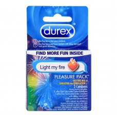 Durex Light My Fire Pleasure Pack Condom, 3-Pack