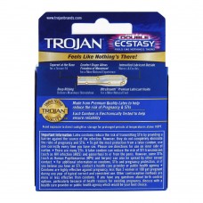 Trojan Double Ecstasy Lubricant Latex Condom, 3-Pack