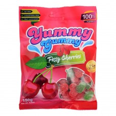 Yummy Gummy Jelly Fizzy Cherries, Gluten Free, 150g