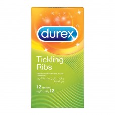 Durex Tickling Ribs Ribbed Condoms, 12-Pack
