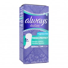 Always Dailies Fresh & Protect Panty Liners, Normal, Fragrance Free, 20-Pack