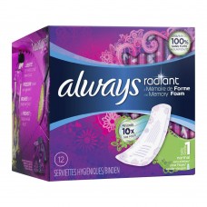 Always Radiant Memory Smart Foam Pads, Normal Size, 12-Pack