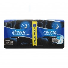 Always DreamZzz All Night Maxi Thick Extra Long Night Pads, 14 Pads Value Pack