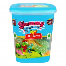 Yummy Gummy Mix Worms, Gummy Candy, Tub, 175g