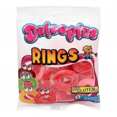 Dulceplus Sour Strawberry Rings Jelly, Gluten Free, Pouch, 100g