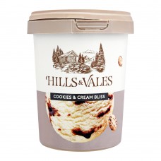 Hills & Vales Cookies & Cream Bliss Ice Cream, 500ml