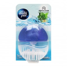 Ambi Toilet Block Holder + Refill Pack, Fresh Water & Mint, 55ml