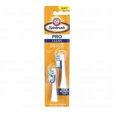 Arm & Hammer Pro Clean Spinbrush Replacement Brush Heads, 2-Pack, Soft