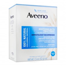 Aveeno Soothing Bath Treatment, 100% Natural Colloidal Oatmeal, Fragrance Free, 8-Pack, 42g