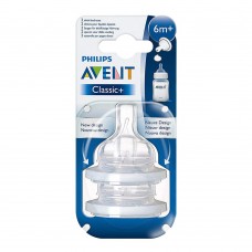 Avent Classic Silicone Teat 2-Pack 6m+ Y-Shape Flow - SCF636/27