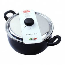 Ballarini Casserole Non-Stick Sauce Pan With Steel Lid, 24cm, 9.5 Inches