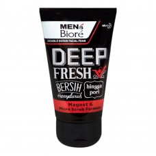 Biore Men's Deep Fresh Double Scrub Facial Foam, 100g