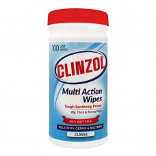 Clinzol Multi Action Anti-Bacterial Wet Wipes, Classic, 100-Pack