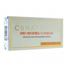 CoNatural Honey And Oatmeal Cleansing Organic Face And Body Soap, 107g