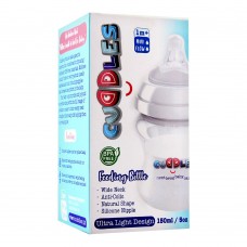 Cuddles Anti-Colic Ultra Light Design Wide Neck Feeding Bottle, 1m+, Mini Flow, 150ml