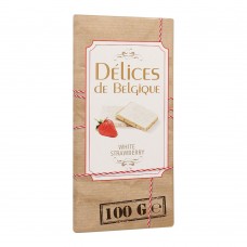 Delices De Belgique White Strawberry Chocolate, 100g