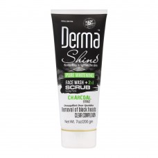 Derma Shine Pure Whitening Charcoal Extract 2-In-1 Face Wash + Scrub, 200g