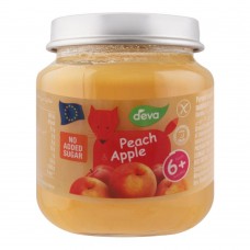 Deva Baby Food, Peach & Apple, 6m+, No Added Sugar, 125g