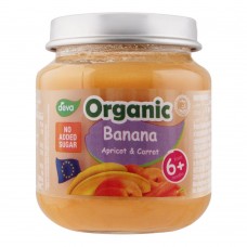 Deva Organic Baby Food, Banana Apricot & Carrot, 6m+, No Added Sugar, 120g