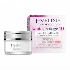 Eveline 3-In-1 White Prestige 4D Whitening Day Cream, SPF 25, Hyaluronic, 50ml