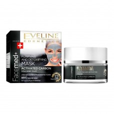 Eveline Facemed Purifying & Detoxifying Activated Carbon Clay Face Mask, All Skin Types, 50ml