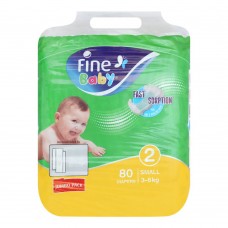 Fine Baby Diapers, No. 2, Small 3-6 KG, Jumbo Pack, 80-Pack