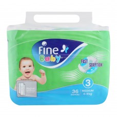Fine Baby Diapers, No. 3, Medium 4-9 KG, 36-Pack