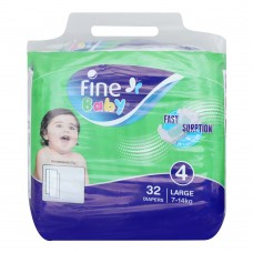 Fine Baby Diapers, No. 4, Large 7-14 KG, 32-Pack