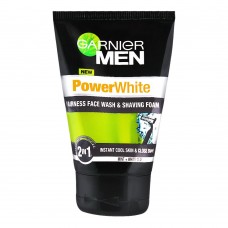 Garnier Men PowerWhite 2-In-1 Fairness Face Wash & Shaving Foam, 100ml