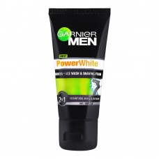 Garnier Men PowerWhite 2-In-1 Fairness Face Wash & Shaving Foam, 50ml