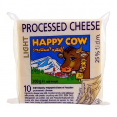 Happy Cow Light Processed Cheese, 10 Slices, 200g