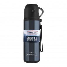 Homeatic Steel Sports Water Bottle, Blue, 500ml, KD-597
