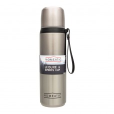 Homeatic Steel Sports Water Bottle, Silver, 750ml, KD-1015