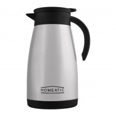 Homeatic Steel Vacuum Thermos & Coffee Pot, Silver, 1.2 Liters, KB-607