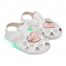 Kids Sandals With Light, For Girls, 818, White