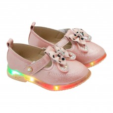 Kids Shoes With Light, For Girls, A06, Pink