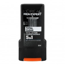 L'Oreal Paris Men Expert Total Clean 5-In-1 Body + Face + Hair Shower Gel, Total Action Carbon, 300ml