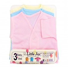 Little Joy Half Sleeves Kids' Cotton Vest, 3-Pack, Multi Colour