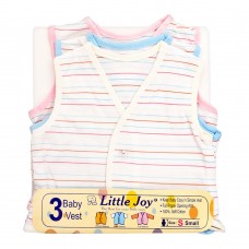 Little Joy Sleve Less Kid's Vest, 3-Pack, Multi Color